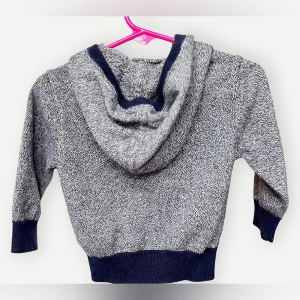 Baby Gap Blue Marled Zip Up Cotton Brannan Bear Sweatshirt Hoodie. 12-18 Months.